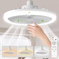 IRALAN Socket Ceiling Fan With Light E27 3 Fan Speeds Dimmable 3 Light Colors Easy To install For Bedroom Kitchen And Balcony image 4