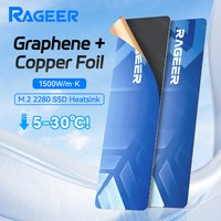 RAGEER M.2 2280 SSD Graphene+Copper+Thermal Pad Triple-Layer 0.5mm High-Conductivity Cooler for Laptops/PCs/PS5, 2PC/5PC
