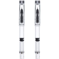 2 Pcs Steel Gel Pen Large Capacity Ink Pen Smooth Writing Ballpoint Pen Leak Proof Travel Piston Filling Transparent