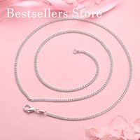 925 Sterling Silver 2mm Exquisite Cuban Chain Necklace for Men and Women, Fashionable Party Gift, Hip Hop Accessory