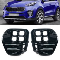 Frront Bumper Fog Light Cover Grille For KIA Sportage GT LINE MK4 2016 2017 2018 Headlight Shade Bright Black Car Accessories