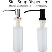 350ml Kitchen Dish Soap Dispenser Sink Soap Pump Dispenser Stainless Steel Built-in Detergent Dishwashing Liquid Container