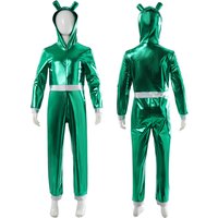 Enfant Astronaut Alien Cosplay Costume Space Theme Party Hood Front Zipper Jumpsuit Jungen Mรคdchen World Book Day Stage Outfits