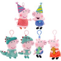 Genuine Peppa Pig George Stuffed Plush Toys High Quality Keyring Hot Cartoon Animal Keychain Doll Pendant Kids Christmas Gifts