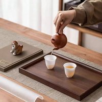 Decorate Tray Natural Bamboo Bamboo Wooden Tray Rectangular Retro Style Food Storage Trays Dessert Pallet Home