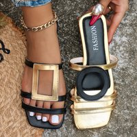2026 Women's Summer New Outdoor Non slip and Wear resistant Casual Slippers Large Size Fashion Color blocked Sandals