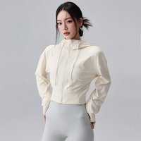 Women's Hooded Running Jacket Cycling Coat Yoga Jogging Shirt Tights Outdoor Sports Gym Clothing Running Wear Sportswear