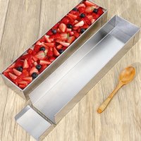 Rectangle Shape Tiramisu Cake Mold Non-Stick Surface Professional Tools Non-Stick Baking Mold Chiffon Cake Removable Base