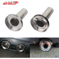 Universal Adjustable 85mm 3.5" /98mm 4'' /110mm 4.5'' Car Stainless Chrome Exhaust Muffler Silencer