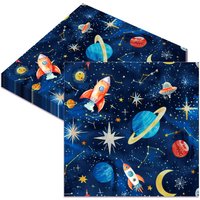 40 Pack Outer Space Planet Napkins Galaxy Astronaut Dinner Paper Napkin Rocket Ship Disposable Party Supplies for Birthday Baby