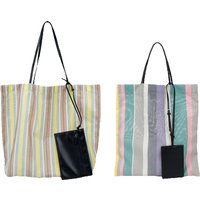 Luxury Striped Mesh Rainbow Tote Bag,Women Eco-Friendly Daily Use Shopping Pouch,Large Capacity Handbag,Casual Shoulder Bag