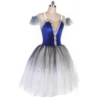 Adult Kids Long Professional Ballet Tutu Swan Lake Ballet Costume Ballerina Ballet Dress Girls Performance Dancewear Velvet Top