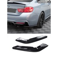 2Pcs Max Style Gloss Black ABS Rear Bumper Side Splitters For BMW F32 4 Series 2-Door Coupe M Sport 2014-2020 Bodykits Tuning