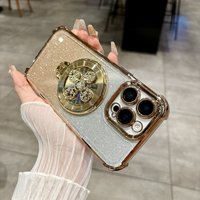 Shockproof Stand Case For Xiaomi Redmi Note 15 14 Pro Plus A5 POCO X8 Pro Mi 15T 14T Gyro Plating Glitter Spinning Top Toy Cover