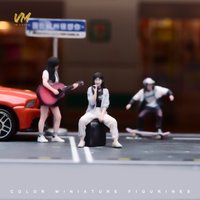 3D Miniature Figures 1/64 1/43 1/24 1/18 Doctor Nurse Car Model Fashion Girl Scene Props Model Doll View Ornament Vehicles Decor