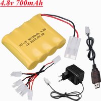 4.8V 700mAh NICD Battery and Charger For Rc toys Cars Tanks Robots Boats Guns Parts 4*AA 4.8 V Volt Ni-CD Bateria Tamiya Plug