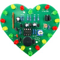 DIY Light-Controlled Music Heart-Shaped Color LED Electronic Kit 18 LED Cyclic Flashing PCB Soldering Practice Kit DC4.5-5V