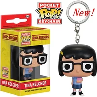 New Arrival FUNKO POP Pocket Keychains Bob's Burgers Tina Belcher Vinyl Figure Toys keychain for decorations gifts