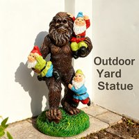 Bigfoot and Dwarf Resin Statues Dream Garden Outdoor Decoration,Suitable for indoor and outdoor use,Collectible Decorative Item