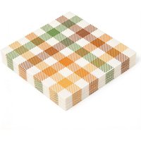 20Pcs Disposable Plaid Paper Napkins, Party Napkins Modern Farmhouse Orange Green Check Decorative Napkins for Party Supplies