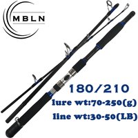 MBLN Heavy Duty Carbon Fiber Trolling Rod 180/210cm, Slow Action Saltwater Rod with Aluminum Reel Seat & EVA Handle FR57
