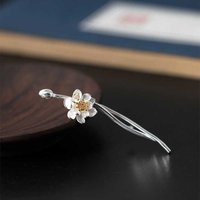 S925 Silver Fresh Pink small flowers broches for women classical pin Chinese style exquisite jewelry chi-pao accessories