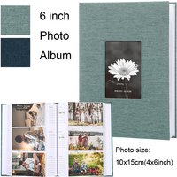 1Set Linen Cloth Cover Album 6-inch Interleaf Type Photo Storage Album 200/300pcs Writable Collection of Children Growth Photos