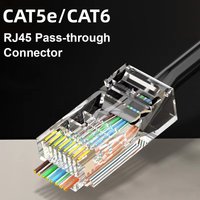 10/50/100pcs CAT6 CAT5E Pass Through RJ45 Modular Plug Network Connectors UTP 50μ Gold-Plated 8P8C Crimp End for EthernetCable
