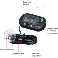 Digital Aquarium Thermometer with Probe Suction Cup Fish Tank Water Electronic Thermometer Measurement Degrees Celsius ℃