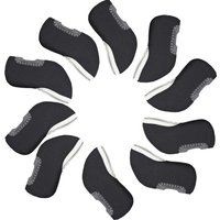 10Pcs Golf Club Head Covers Set Universal Fit Iron Headcovers Protector Sleeve with Visible Window for All Brands