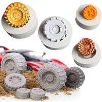 3D Tire Fondant Mold Round Car Truck Wheel Silicone Mould For Cake Decoration Birthday Party Chocolate Candy Wax Melt Soap Tool