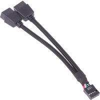 🌟1pc Computer Motherboard USB Extension Cable 9 Pin 1 Female to 2 Male Y Splitter Audio HD Extension Cable For PC DIY 10cm