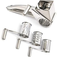 Rotary Cheese Grater 304 Stainless Steel Handheld Food Grinder Cutter Shredder with Stainless Drum Blades for Grating Hard Nuts