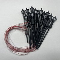 Q0KB 20pcs Layout Lamppost Model LED Lamp Railway Train Scenery Table War Game