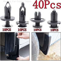 40Pcs Car Plastic Rivet Bumper Fender Retainer Fastener Mud Flaps Push Clips Pin