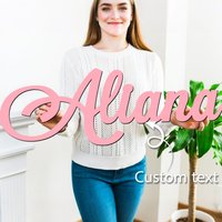 1pc Custom Wooden Name Sign,Customized Name,Baby Crib Label,Colorful Graffiti,Wall Art Decor Wall Stickers,