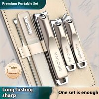 5pcs Sharp and Durable Stainless Steel Nail Clippers Set with Ear Scoop Precision Grinding & Anti-Splash Rotating Case