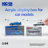 1/64 Diecast Model Car Display Case with Cover - Acrylic Dust-Proof Showcase & Storage Organizer Box for MiniGT, Tomica(No Car)