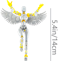 3D Printed Female Angel, A Stunning Multi-joint Action Figure Statue, Desktop Decoration Collection - Silvery Armor Girl