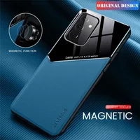 Leather Camera Protect Case for Samsung Galaxy A55 A35 A15 M55 M35 M15 F55 F15 A25 05 73 72 54 53 52 34 33 32 Car Magnetic Cover