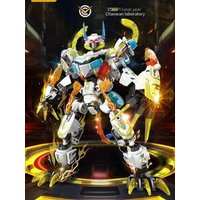 Creative Animal Mecha Transforming Robot Building Bricks Tiger Dragon Model Ornaments Boys Birthday Toy Gift