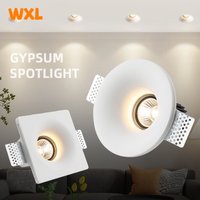 Recessed Gypsum Downlight Ceiling Lamp GU10 LED Anti-Glare Embedded Borderless Spotlight Living Room Bedroom Aisle Home Lighting