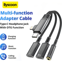 USB C and Lightning to 3.5mm Jack Aux Audio Headphone Adapter with Type C Earphone and Charging,For iPhone 17 16 15 14 13 Series