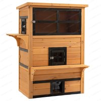 Outdoor cedar cat nest wooden pet indoor cat villa household