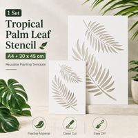 1 Set A4 and 11.8x17.7inch Tropical Palm Leaf Stencils Reusable Painting Templates for Wall Canvas Fabric DIY Decor