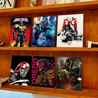 Classic Retro Movie J-Judge Dredd Poster Self-adhesive Painting with prints Home bedroom living room decoration