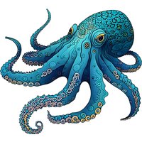 Octopus Pattern Wooden Puzzle, Irregular Animal Shapes, Stress Relief Toys, Holiday Birthday Gift