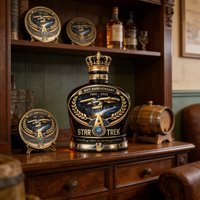 Star Trek 60th Anniversary Crown Glass Decanter, Sci-Fi-themed Whiskey Bottle
