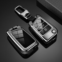 Zinc alloy car key case protector for Volkswagen Golf 7 MK7 Tiguan MK2 remote control protector car interior accessories