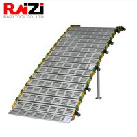 Raizi 1 zestaw przenośnych składanych ramp aluminiowych o niestandardowym rozmiarze, antypoślizgowe, regulowane rampy do mobilnego domu w
